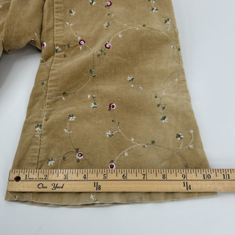Vintage Y2K Selections Corduroy Pants Womens Size L Tan Embroidered Bootcut - Picture 12 of 15